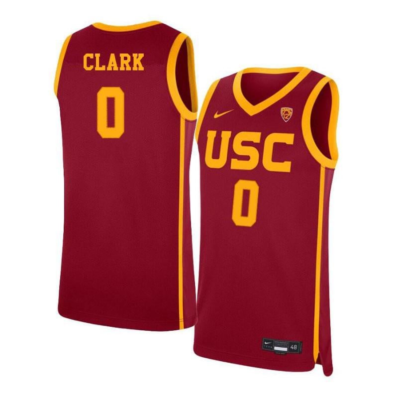 0 Darion Clark Red Elite USC Trojans NCAA Jersey Men's