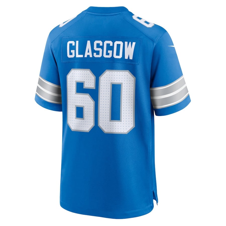 Graham Glasgow #60 Detroit Lions Super Bowl LIX Blue NFL Jersey Youth