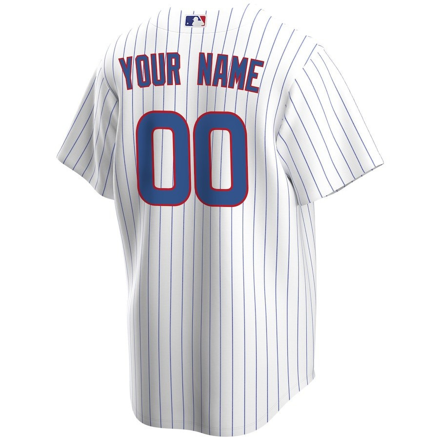 Chicago Cubs Home Custom White MLB Jersey Men's