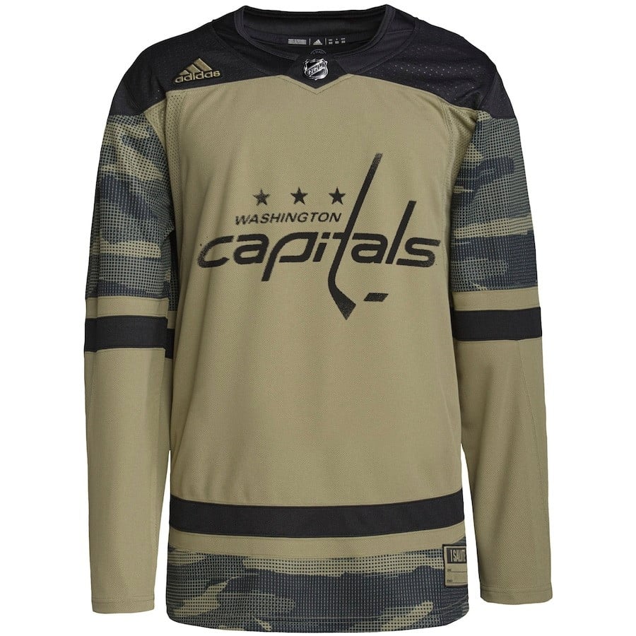 Washington Capitals Military Appreciation Team Custom Practice Camo NHL Jersey Men's