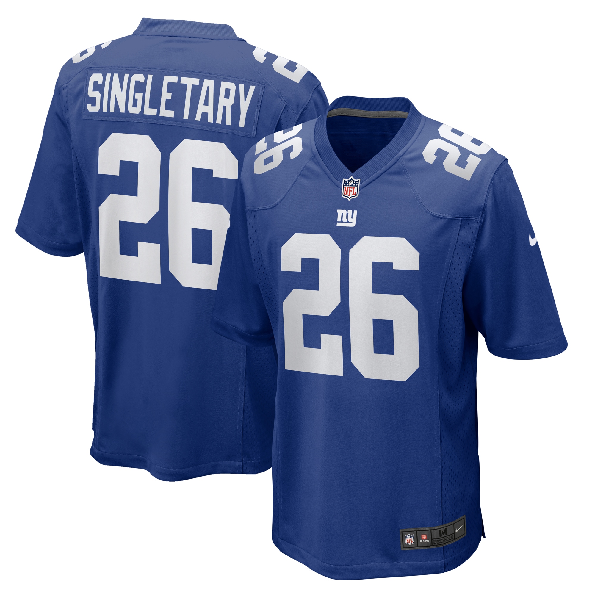 New York Giants Devin Singletary Royal Team Game NFL Jersey Men's