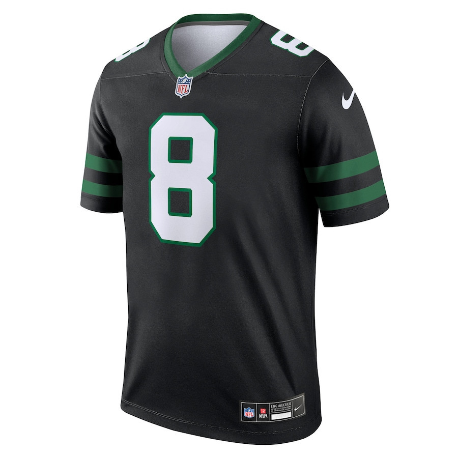 Aaron Rodgers 8 New York Jets Alternate Legend Legacy Black NFL Jersey Men's