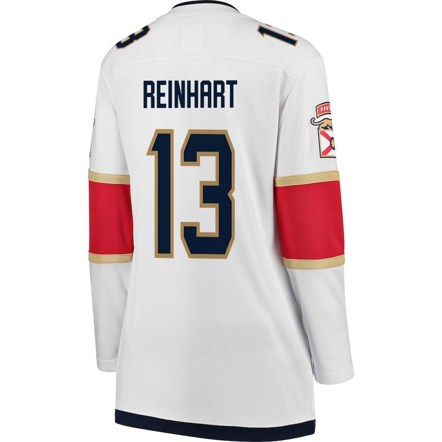 Sam Reinhart 13 Florida Panthers 2024 STANLEY CUP Final Away Breakaway White NHL Jersey Women's