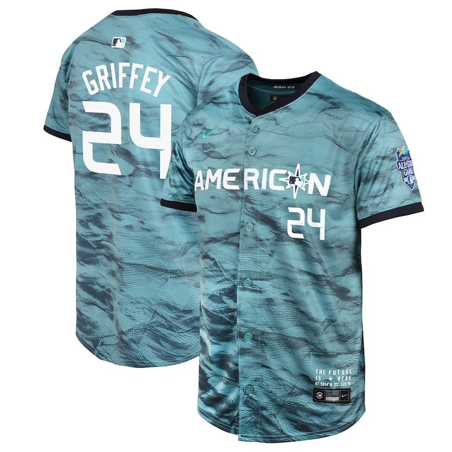 Ken Griffey Jr. 24 American League 2023 All Star Game Limited Teal MLB Jersey Youth