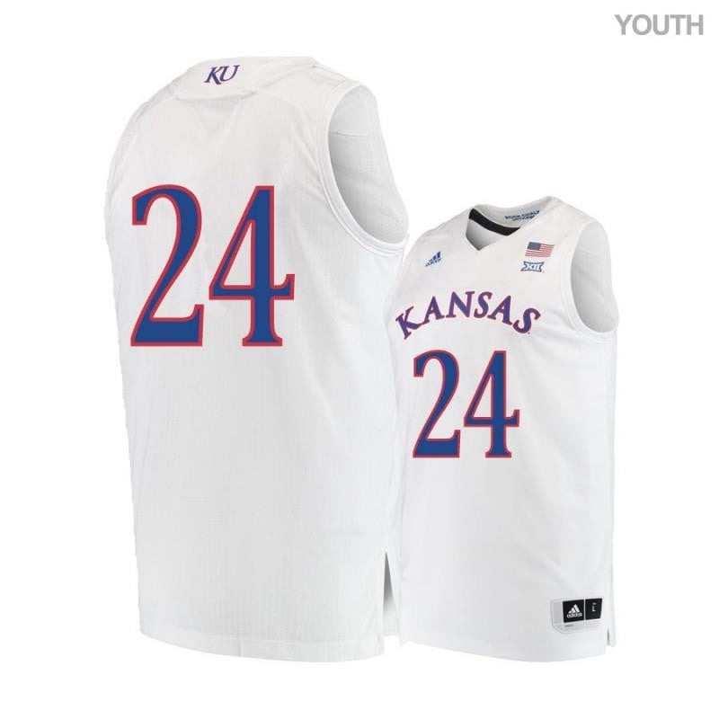 24 Lagerald Vic White Kansas Jayhawks NCAA Jersey Youth