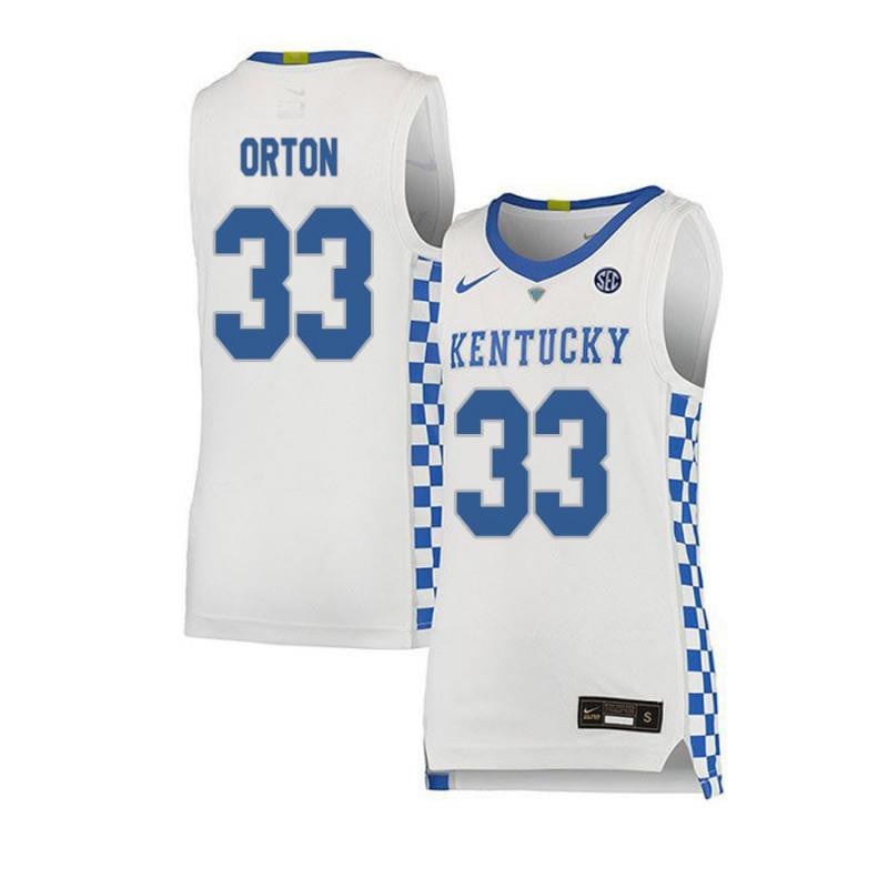 33 Daniel Orto White Elite Kentucky Wildcats NCAA Jersey Men's