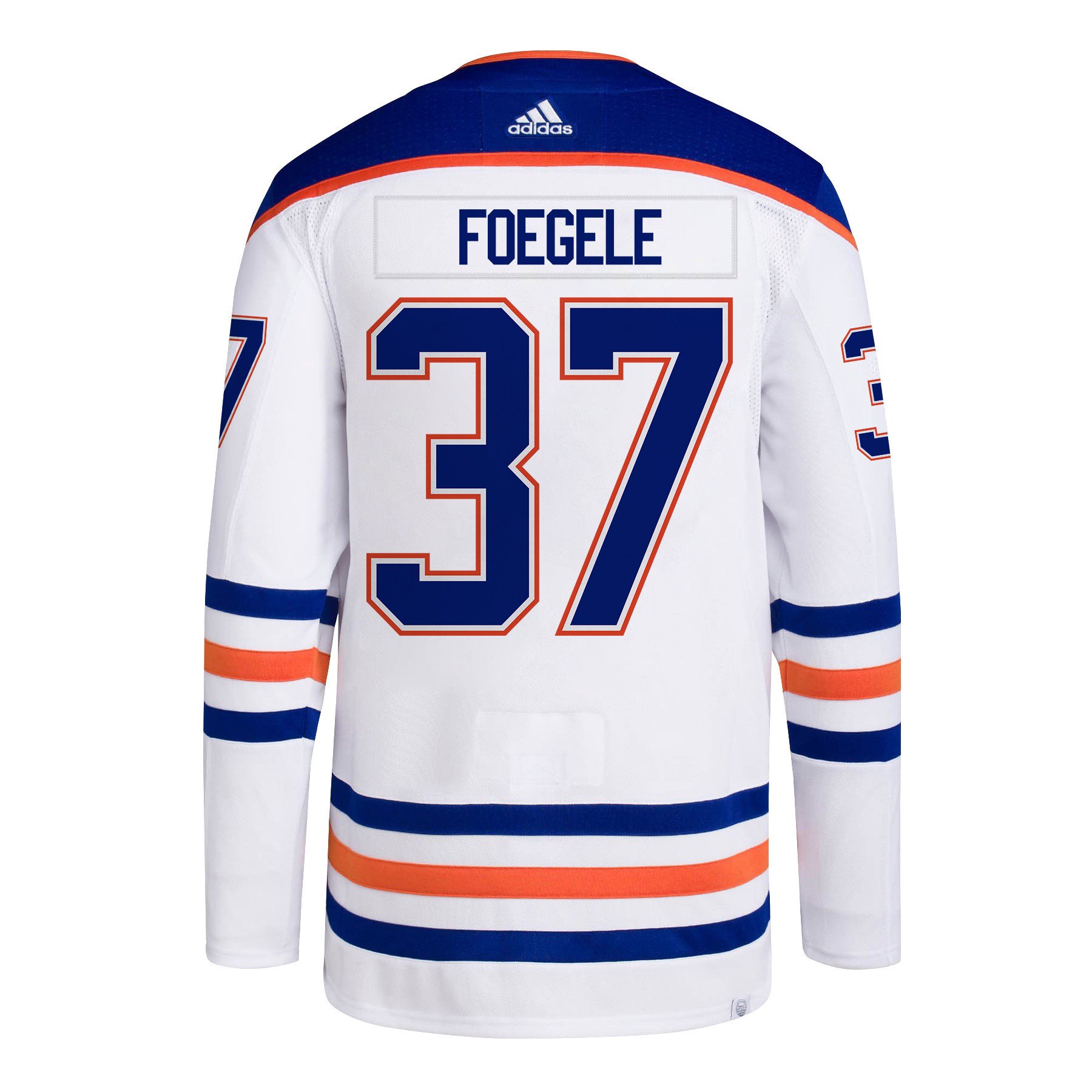 Warren Foegele 37 Edmonton Oilers 2024 STANLEY CUP Final Away White NHL Jersey Men's