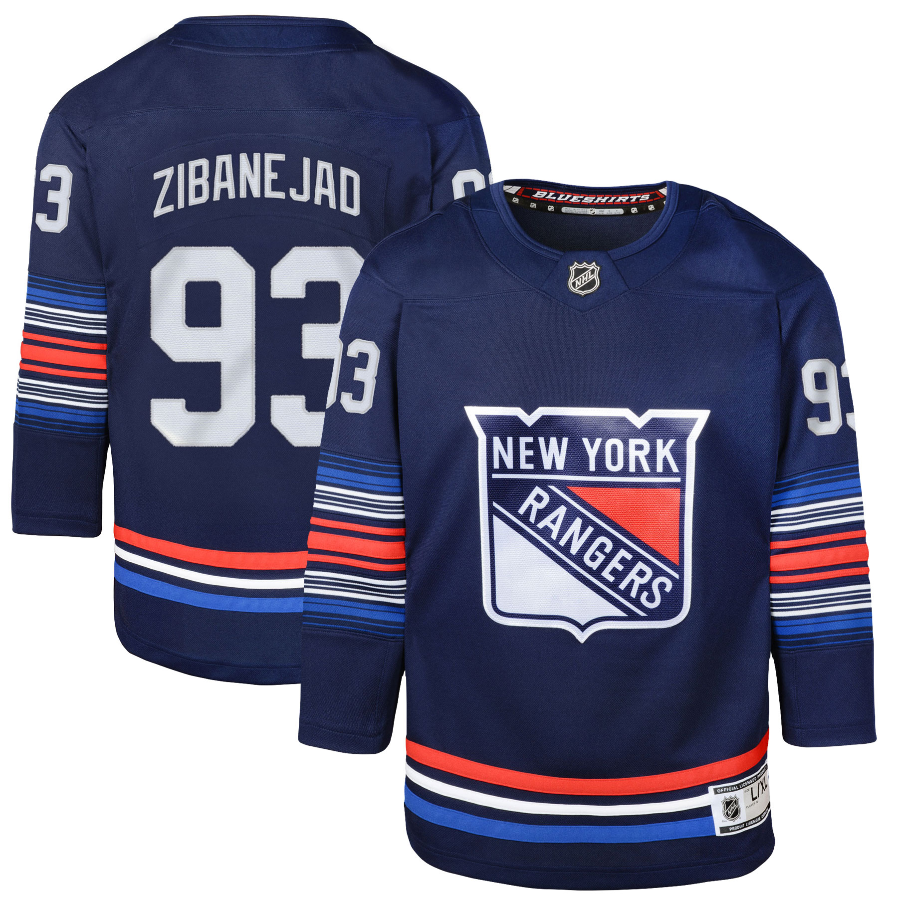 New York Rangers Mika Zibanejad Navy Alternate Premier Player NHL Jersey Youth