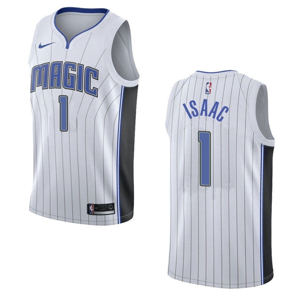 Orlando Magicc 1 Jonathan Isaac Association Swingman White NBA Jersey Men's