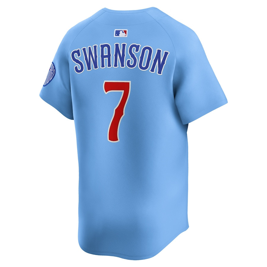 Dansby Swanson 7 Chicago Cubs Limited Alternate 2 Baby Blue MLB Jersey Men's