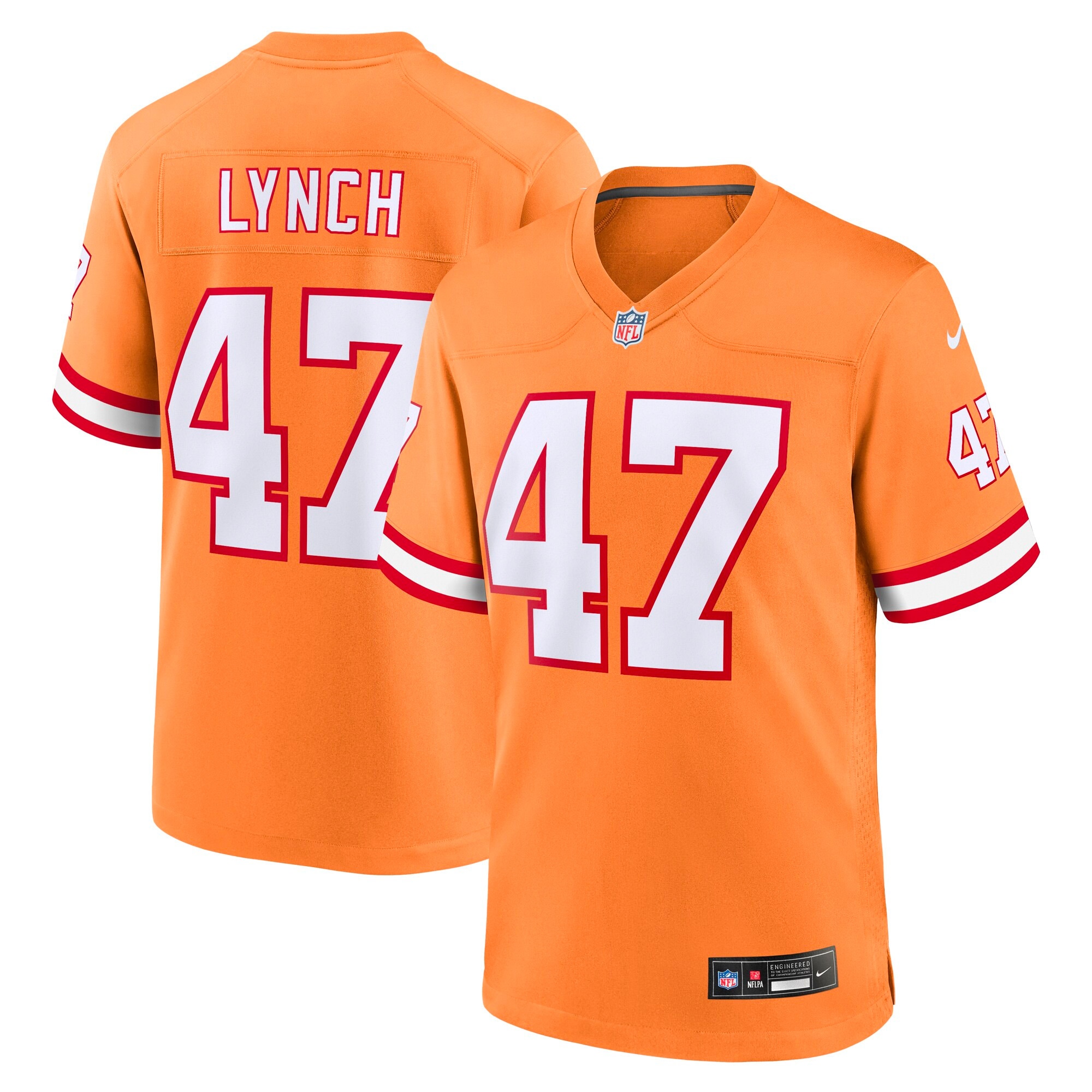 Tampa Bay Buccaneers John Lynch Orange Retired Player Game NFL Jersey Youth