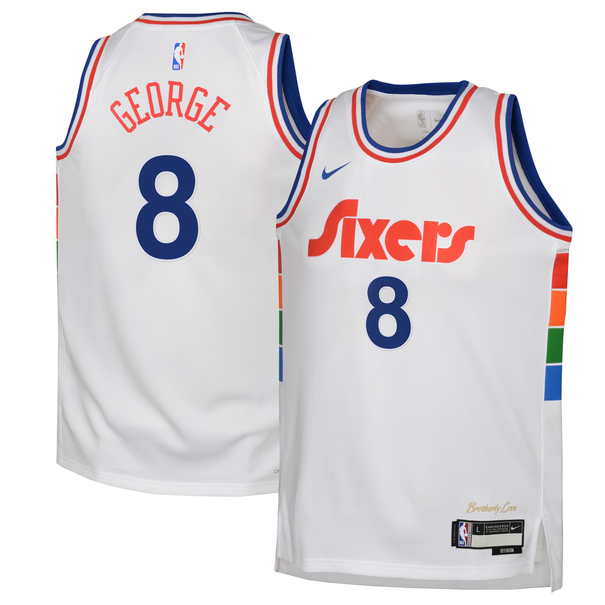 Philadelphia 76ers City Edition Swingman 202 White Paul Georg NBA Jersey Youth