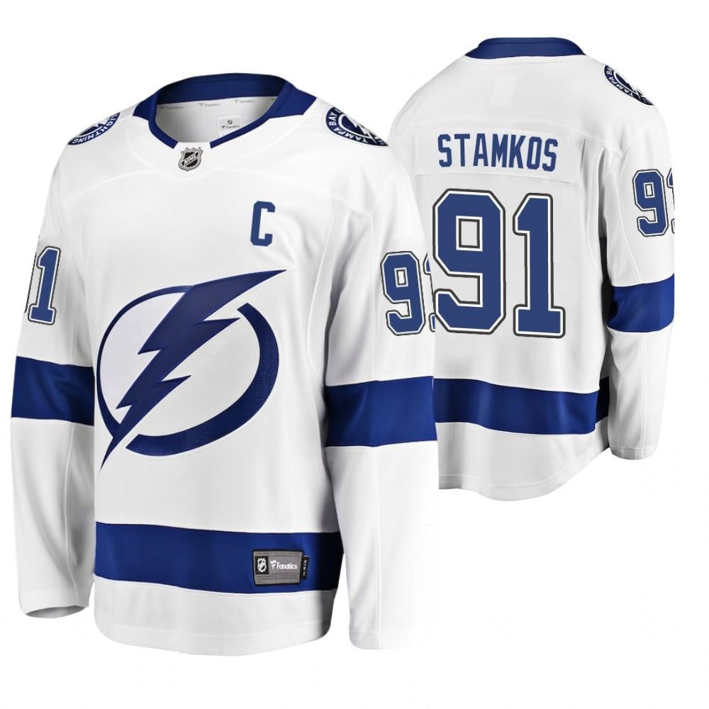 Tampa Bay Lightning Steven Stamkos 91 Breakaway White-blue NHL Jersey Men's