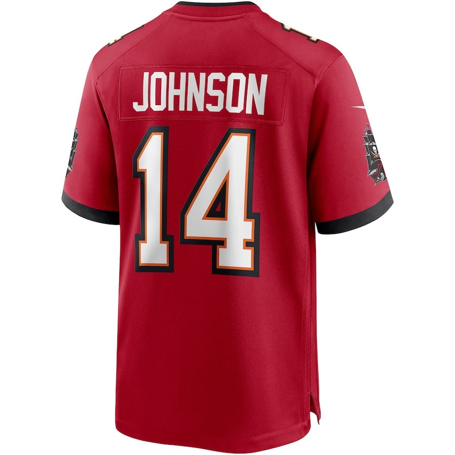 Brad Johnson 14 Tampa Bay Buccaneers Game Retired Red NFL Jersey Men's