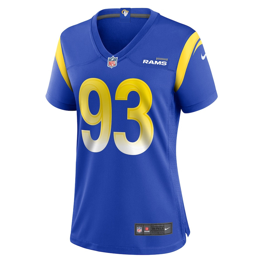 Tuli Letuligasenoa 93 Los Angeles Rams Game Royal NFL Jersey Women's