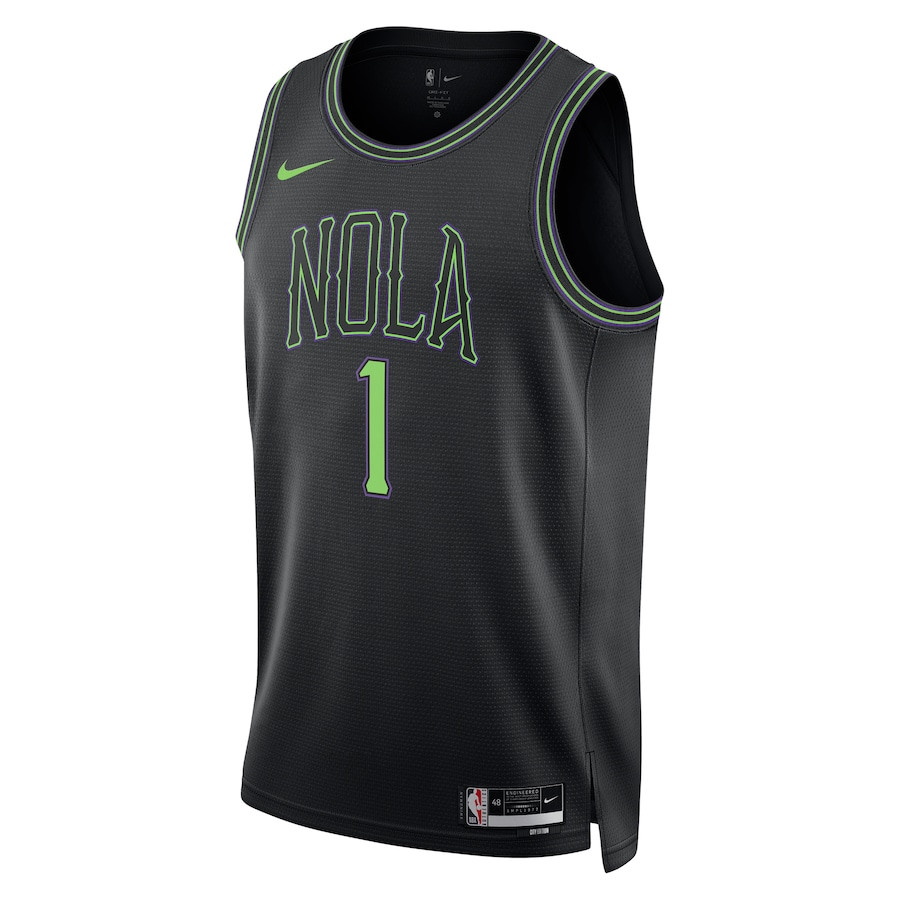 Zion Williamson 1 New Orleans Pelicans 2023/24 City Edition Swingman Black NBA Jersey Men's