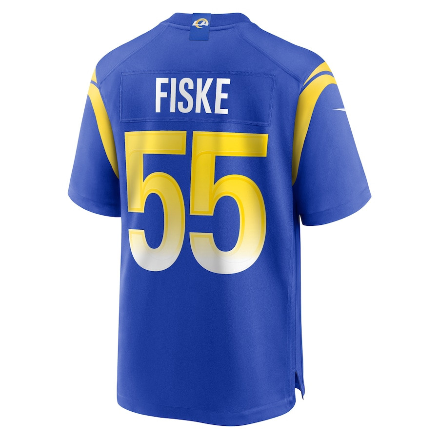 Braden Fiske 55 Los Angeles Rams Game Royal NFL Jersey Men's