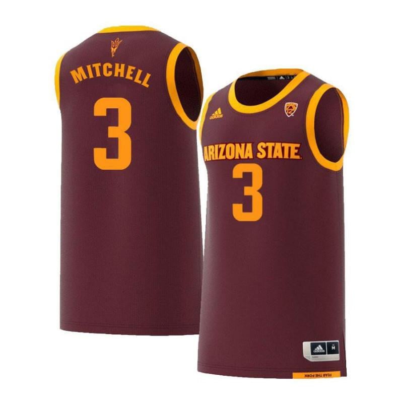 3 Mickey Mitchell Maroon Retro Arizona State Sun Devils NCAA Jersey Men's