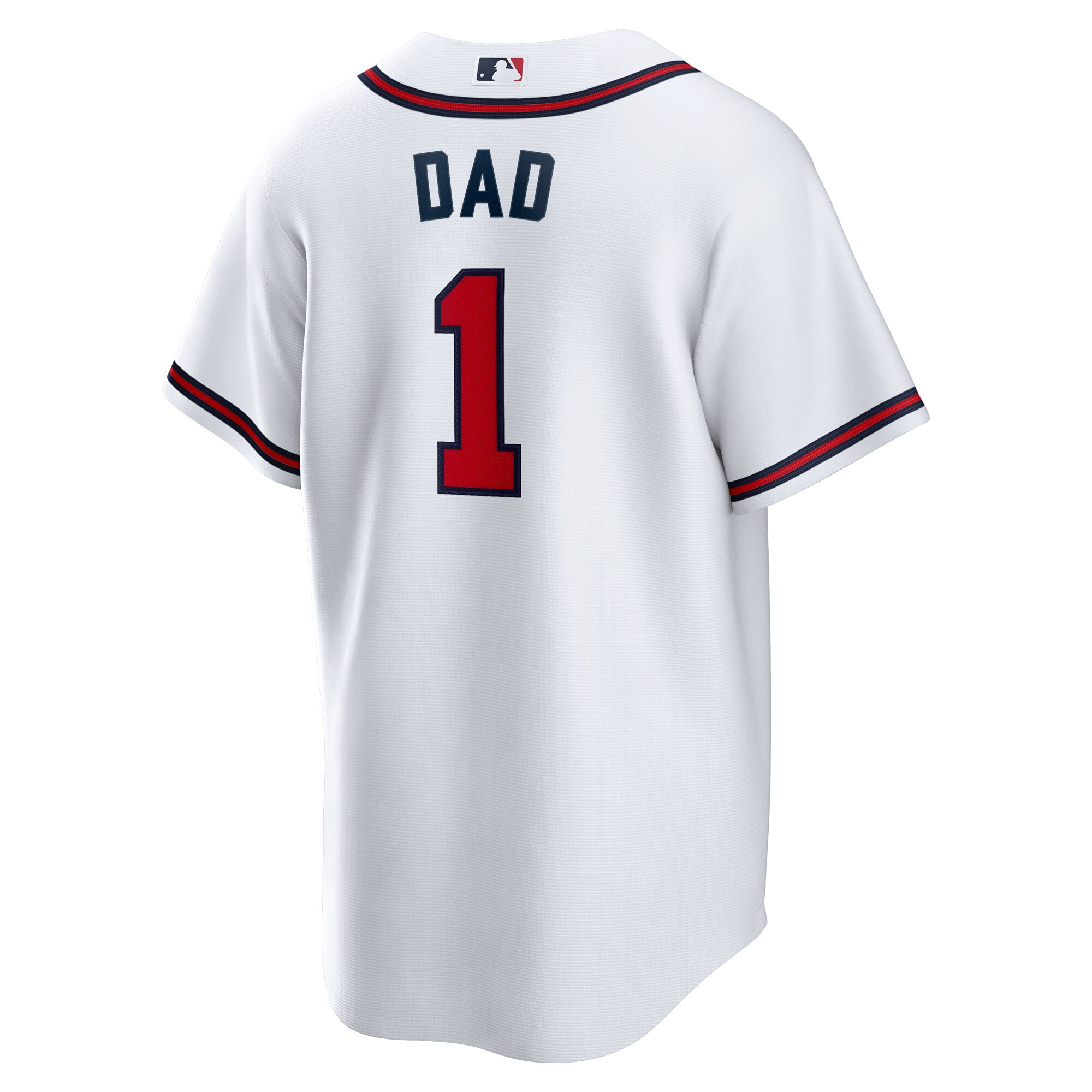 Atlanta Braves White #1 Dad Home MLB Jersey Men's
