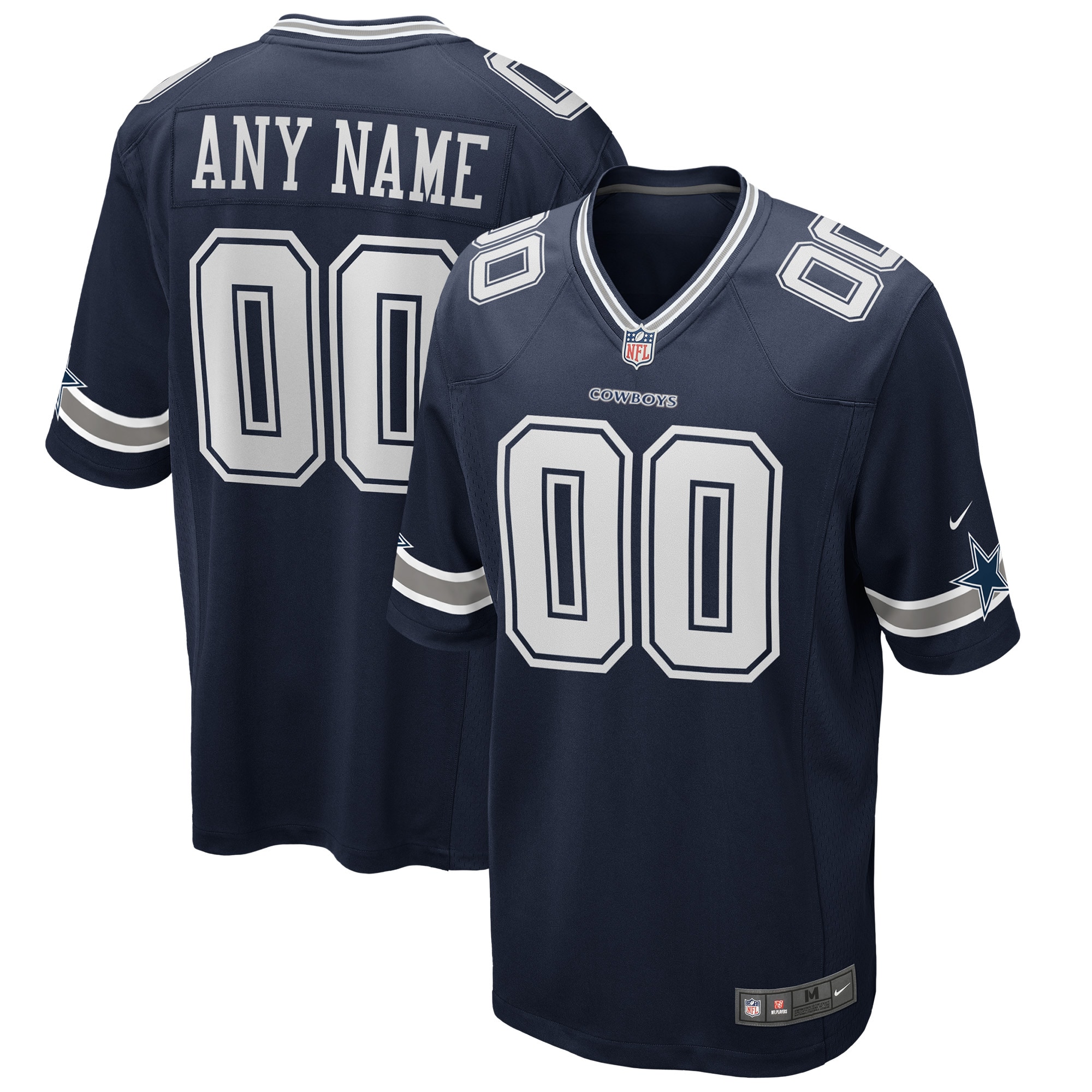 Dallas Cowboys Navy Custom Game NFL Jersey Men's
