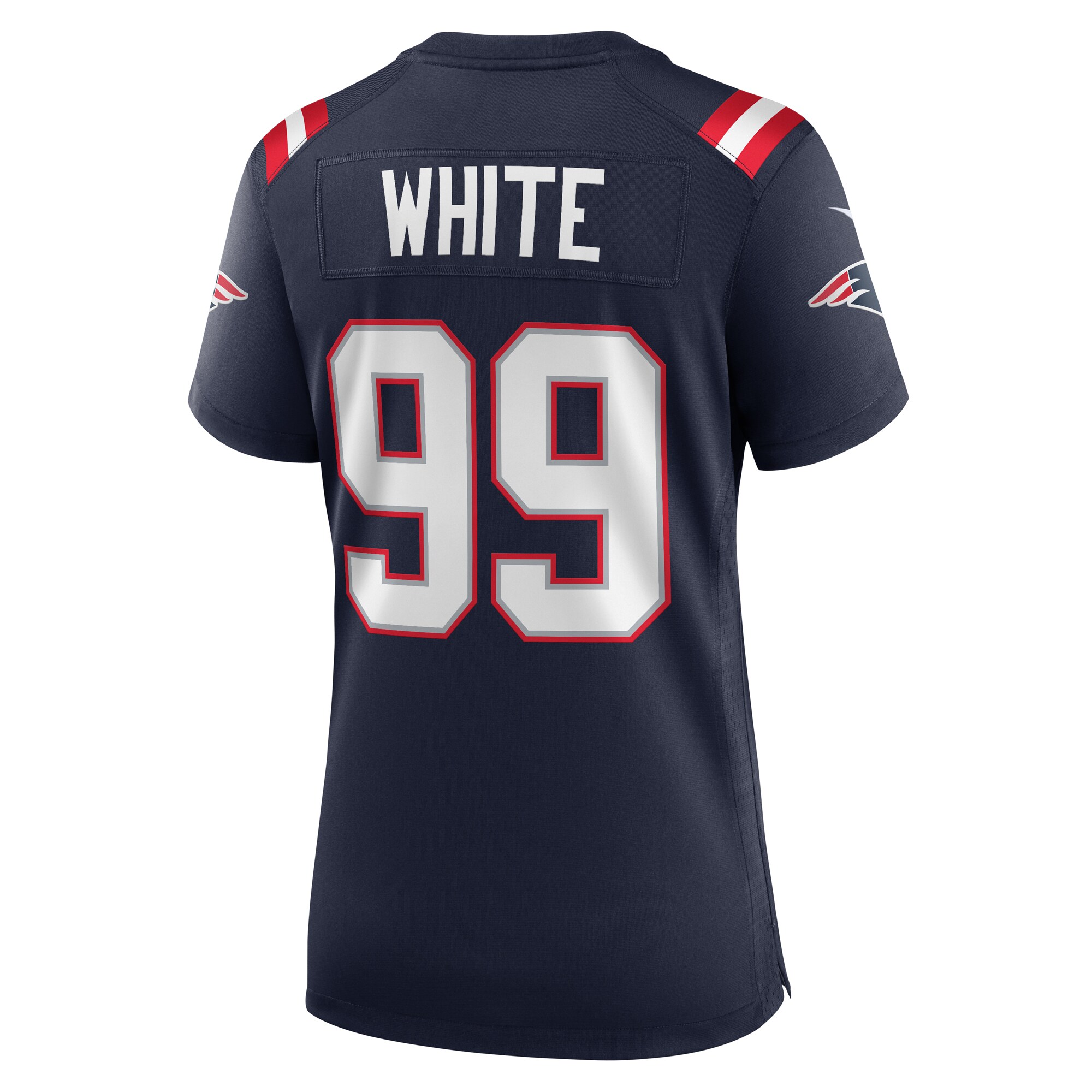 New England Patriots Keion White Navy Team Game NFL Jersey Women's