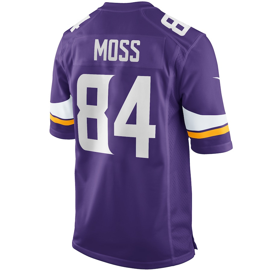 Randy Moss 84 Minnesota Vikings Game Retired Purple NFL Jersey Men's