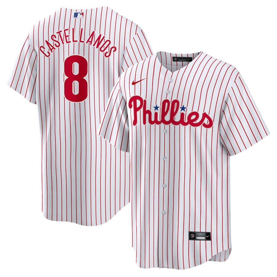Nick Castellanos 8 Philadelphia Phillies White MLB Jersey Men's
