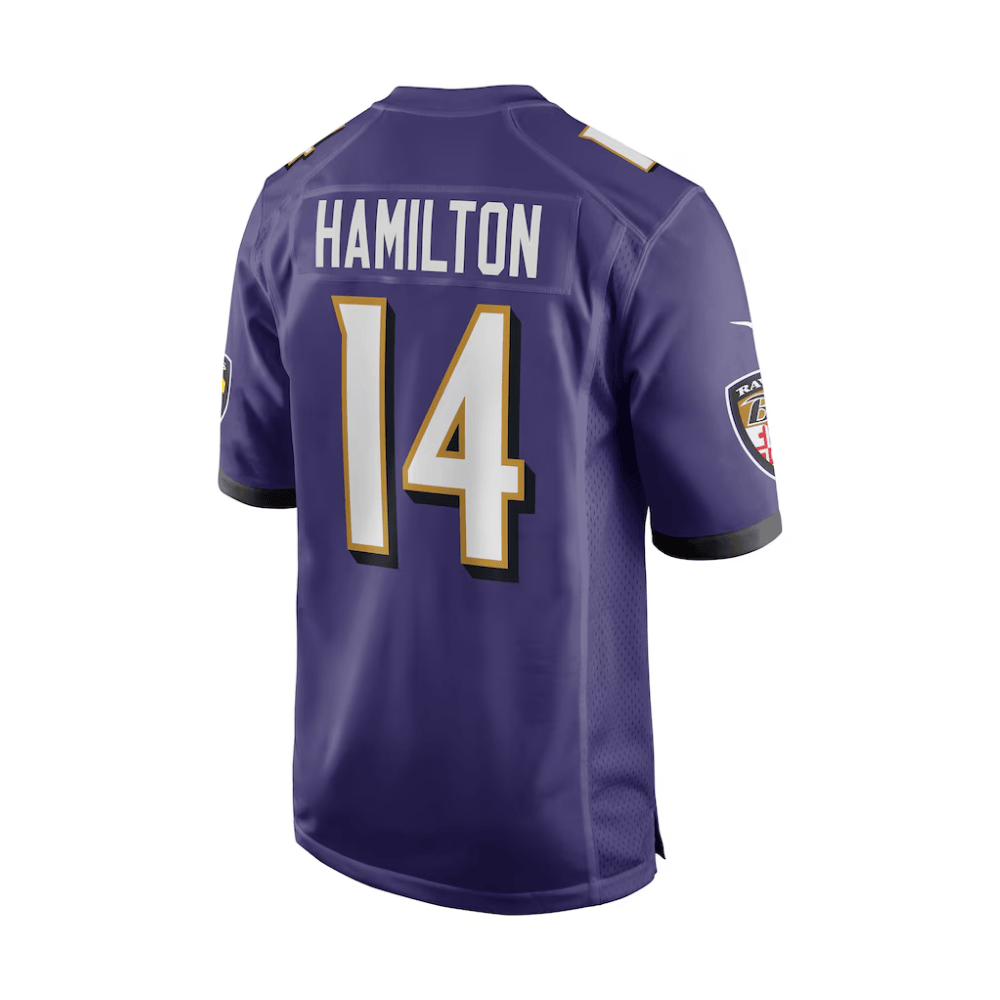 Kyle Hamilton 14 Baltimore Ravens 2025 Pro Bowl Patch Game Purple NFL Jersey Men's