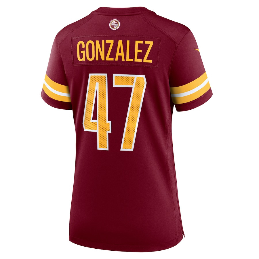 Zane Gonzalez 47 Washington Commanders Game Burgundy NFL Jersey Women's