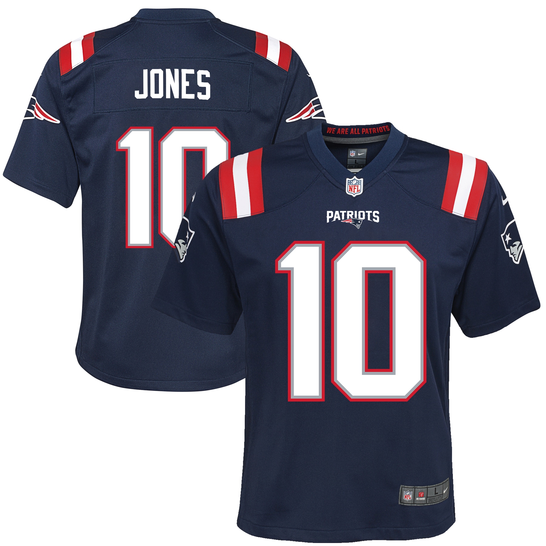 New England Patriots Mac Jones Navy Game NFL Jersey Youth