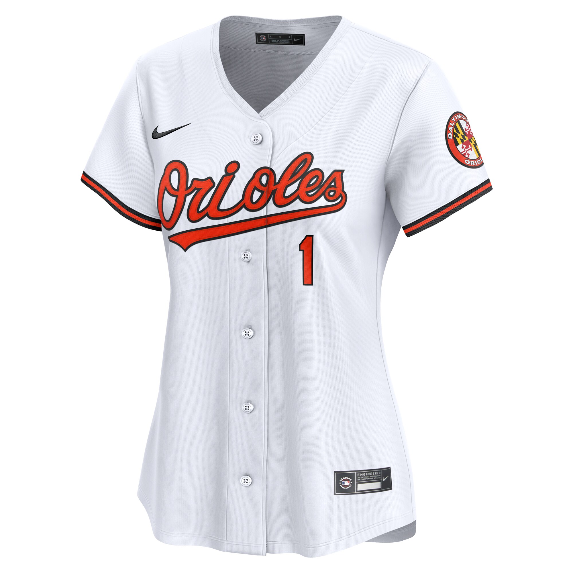Baltimore Orioles White #1 Mom Home Limited MLB Jersey Women's