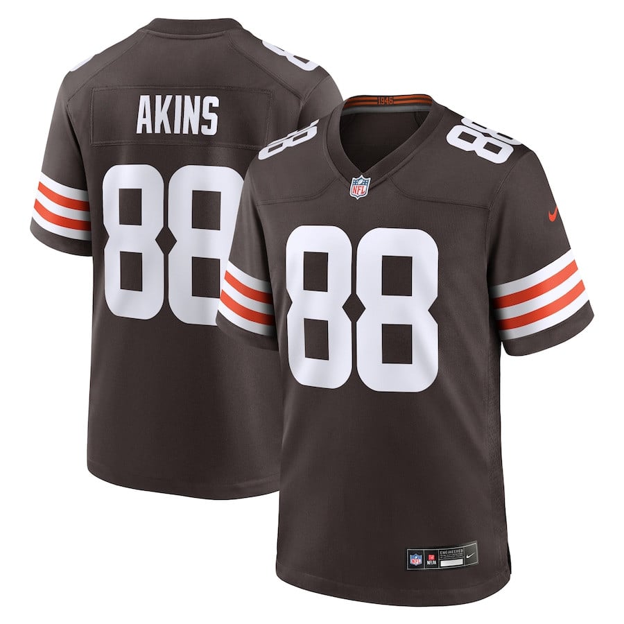 Jordan Akins 88 Cleveland Browns Team Game Brown NFL Jersey Men's