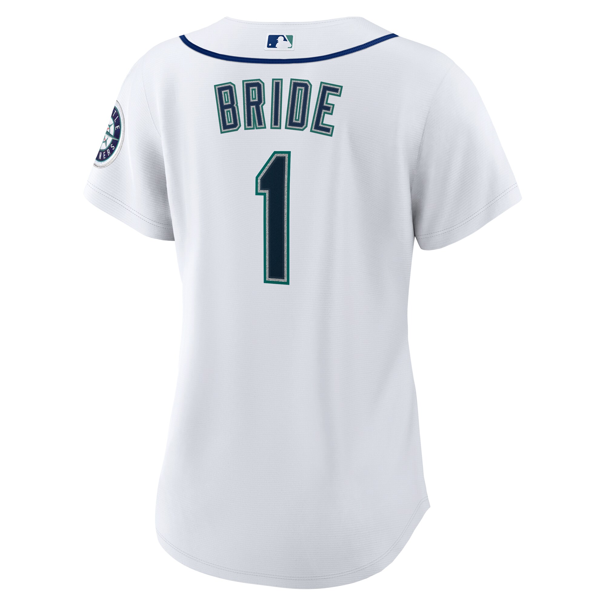 Seattle Mariners White #1 Bride Home MLB Jersey Women's