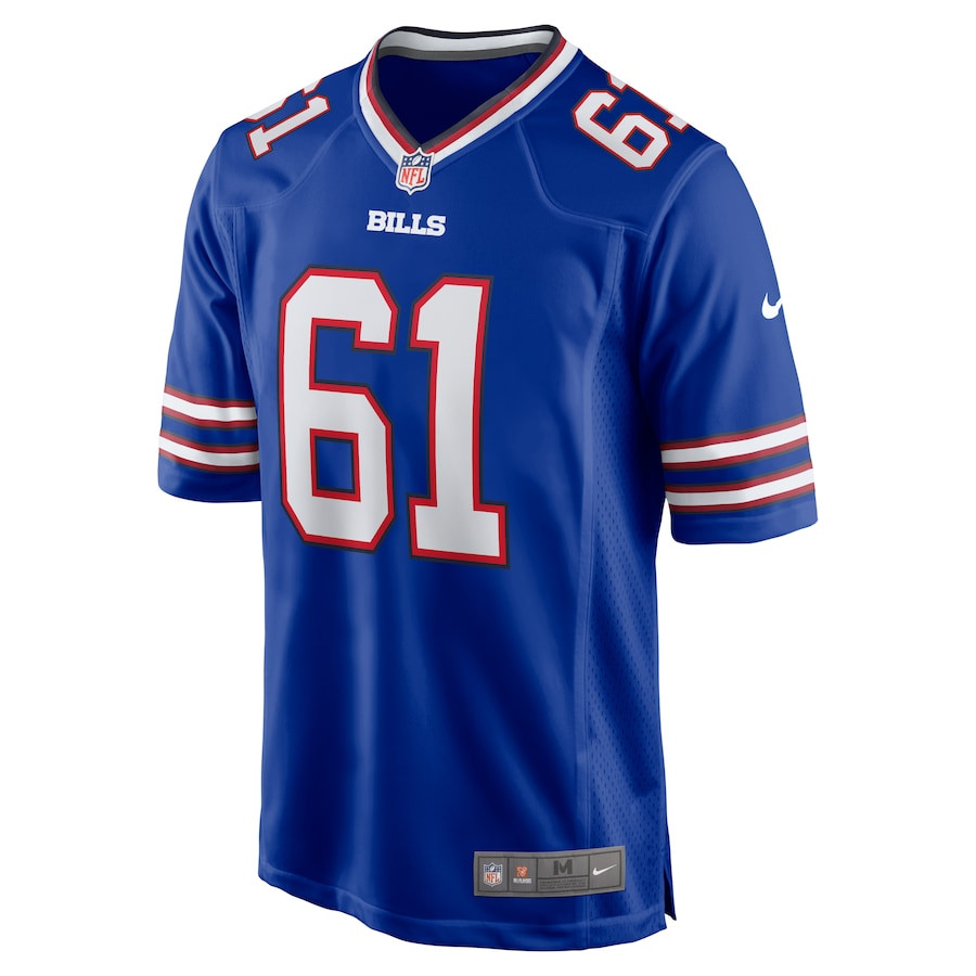 Gunner Britton 61 Buffalo Bills Game Royal NFL Jersey Men's