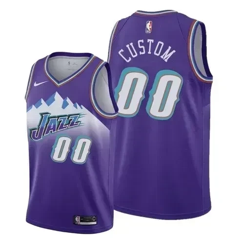Custom Any Size Utah Jazz Hardwood Classics Purple NBA Jersey Men's