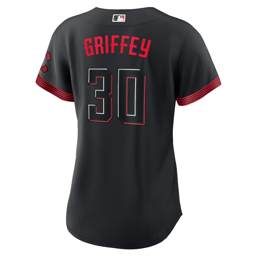 Ken Griffey Jr. 30 Cincinnati Reds 2023 City Connect Black MLB Jersey Women's