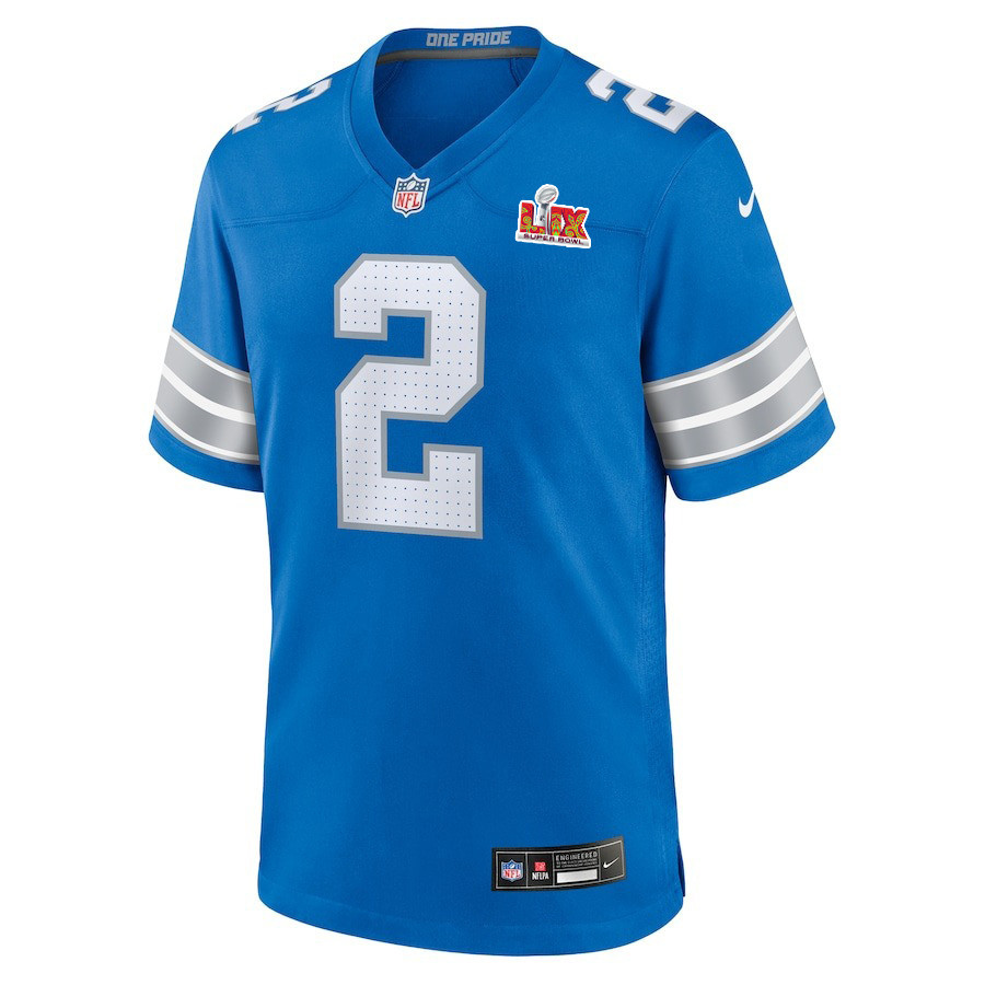 Hendon Hooker #2 Detroit Lions Super Bowl LIX Blue NFL Jersey Youth