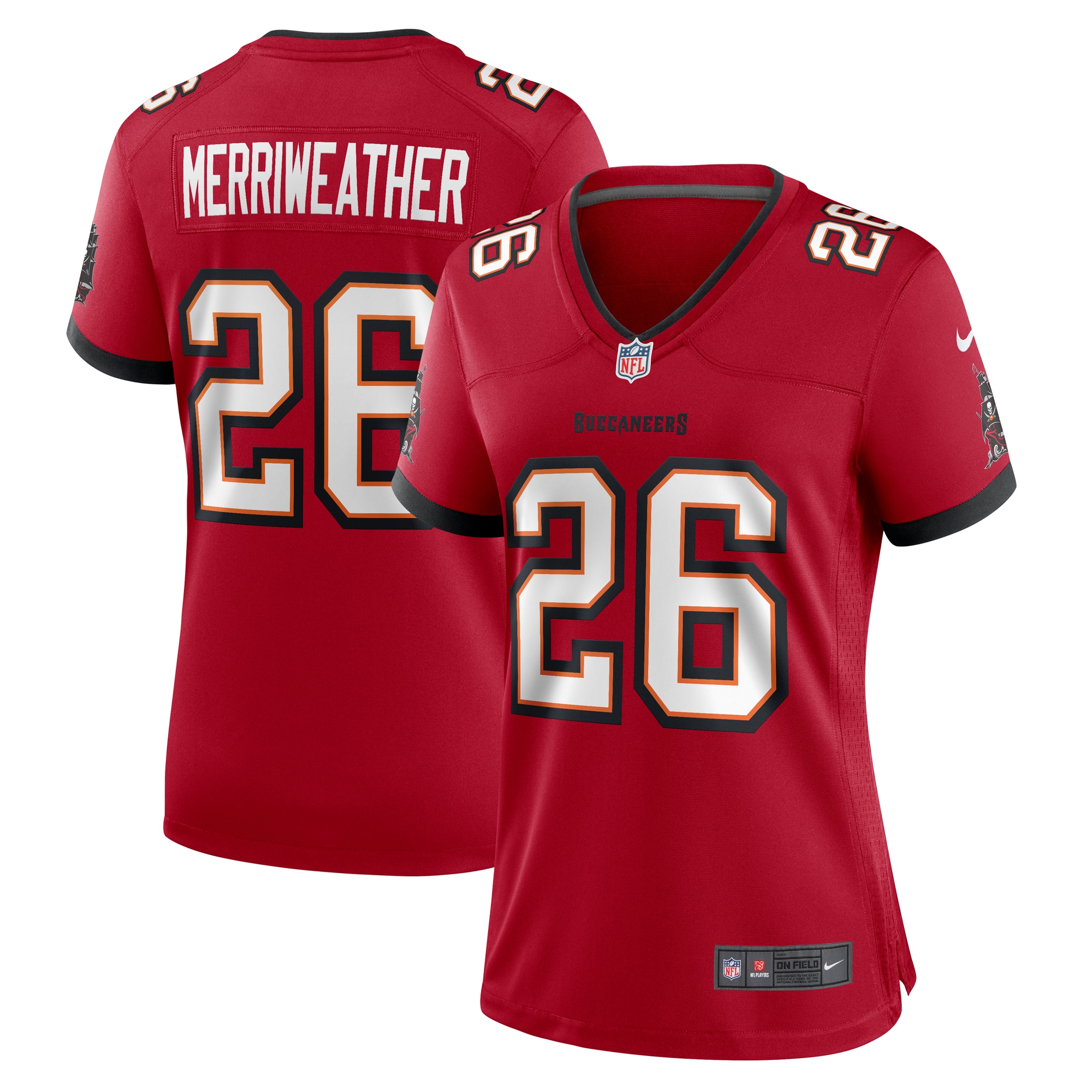 Tampa Bay Buccaneers Kaevon Merriweather Red Game NFL Jersey Women's