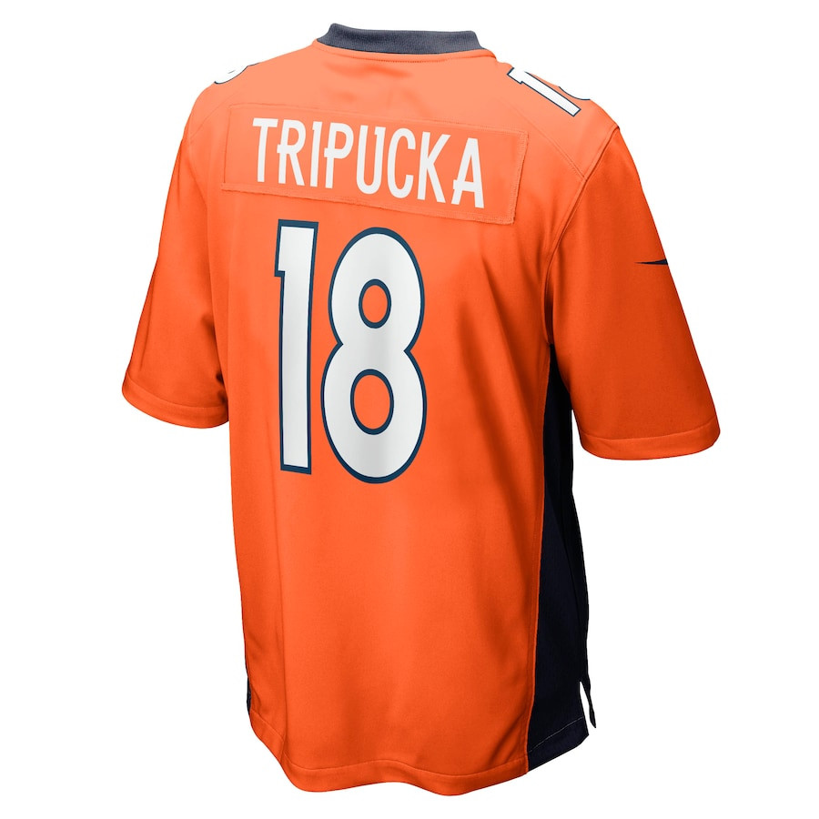 Frank Tripucka 18 Denver Broncos Retired Orange NFL Jersey Men's