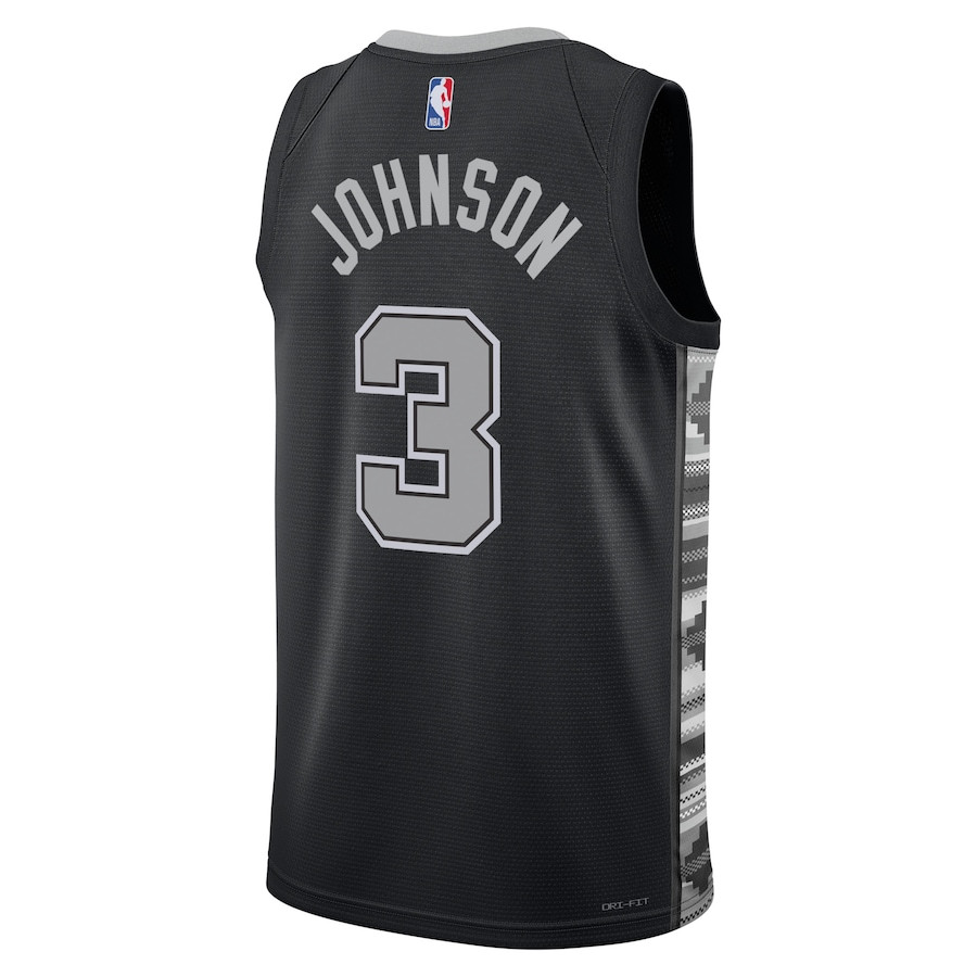Keldon Johnson 3 San Antonio Spurs Unisex Swingman Statement Edition Black NBA Jersey Unisex