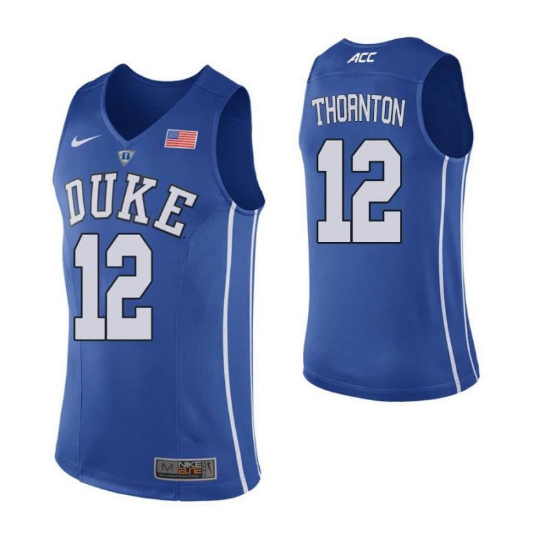 12 Derryck Thornton Blue Elite Duke Blue Devils NCAA Jersey Men's