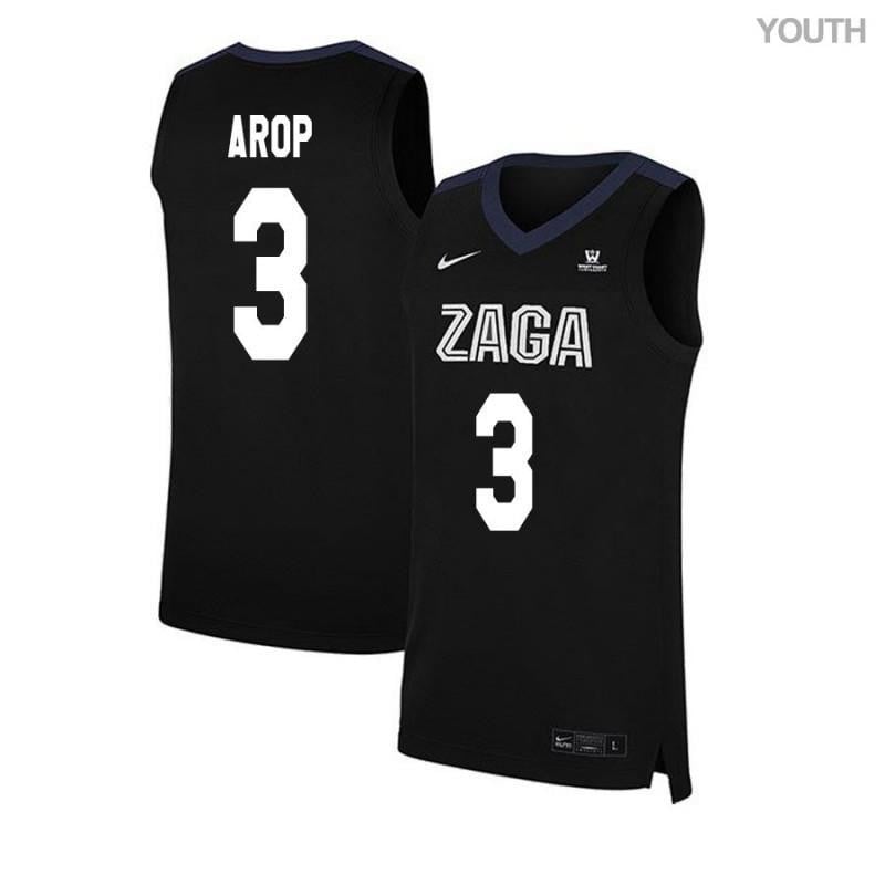 3 Manny Arop Black Elite Gonzaga Bulldogs NCAA Jersey Youth