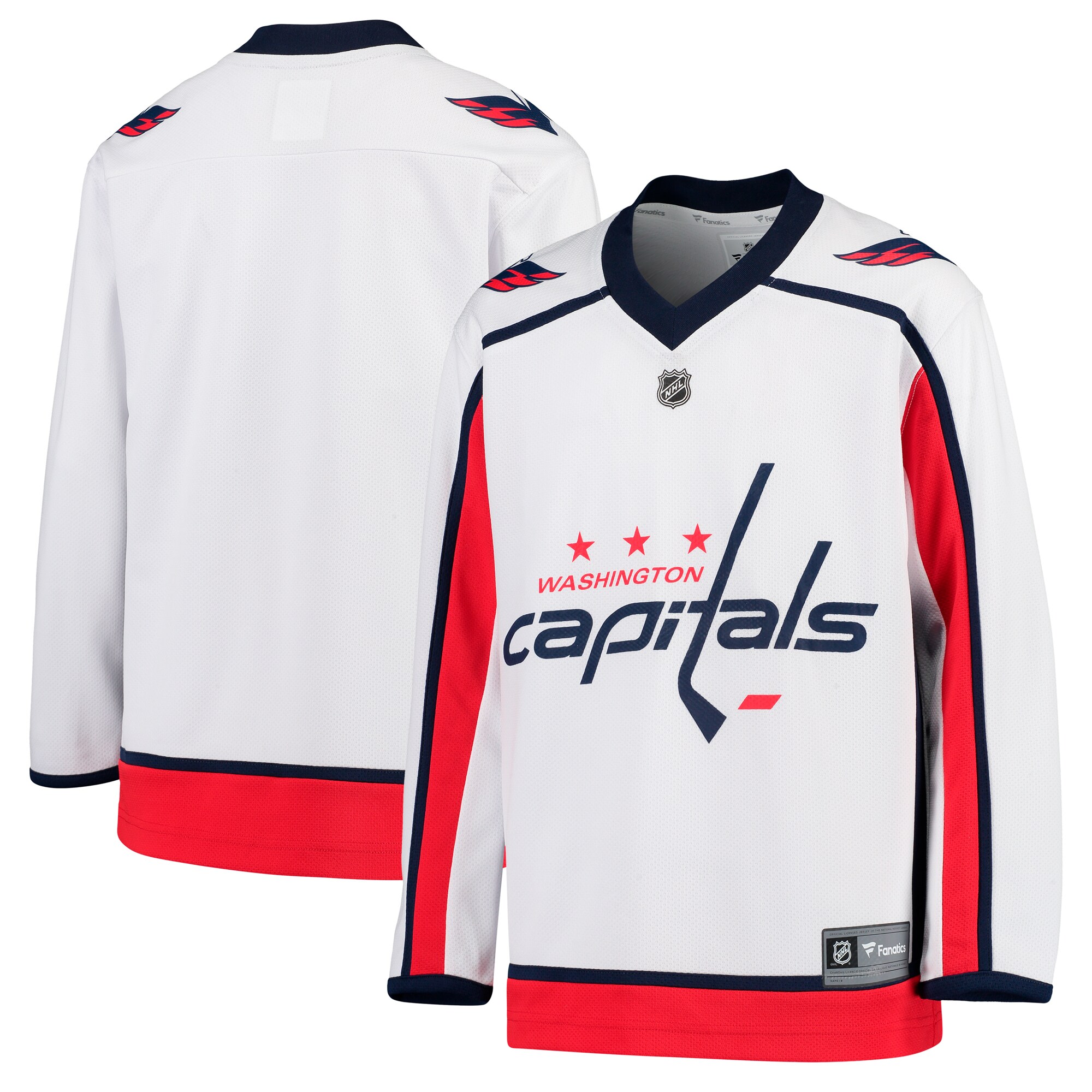 Washington Capitals White Away Blank NHL Jersey Youth