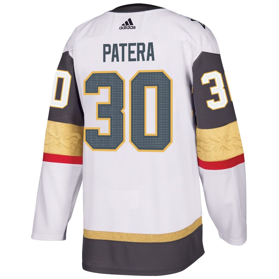 Jiri Patera 30 Vegas Golden Knights Stanley Cup 2023 Champions Patch Away Breakaway White NHL Jersey Men's