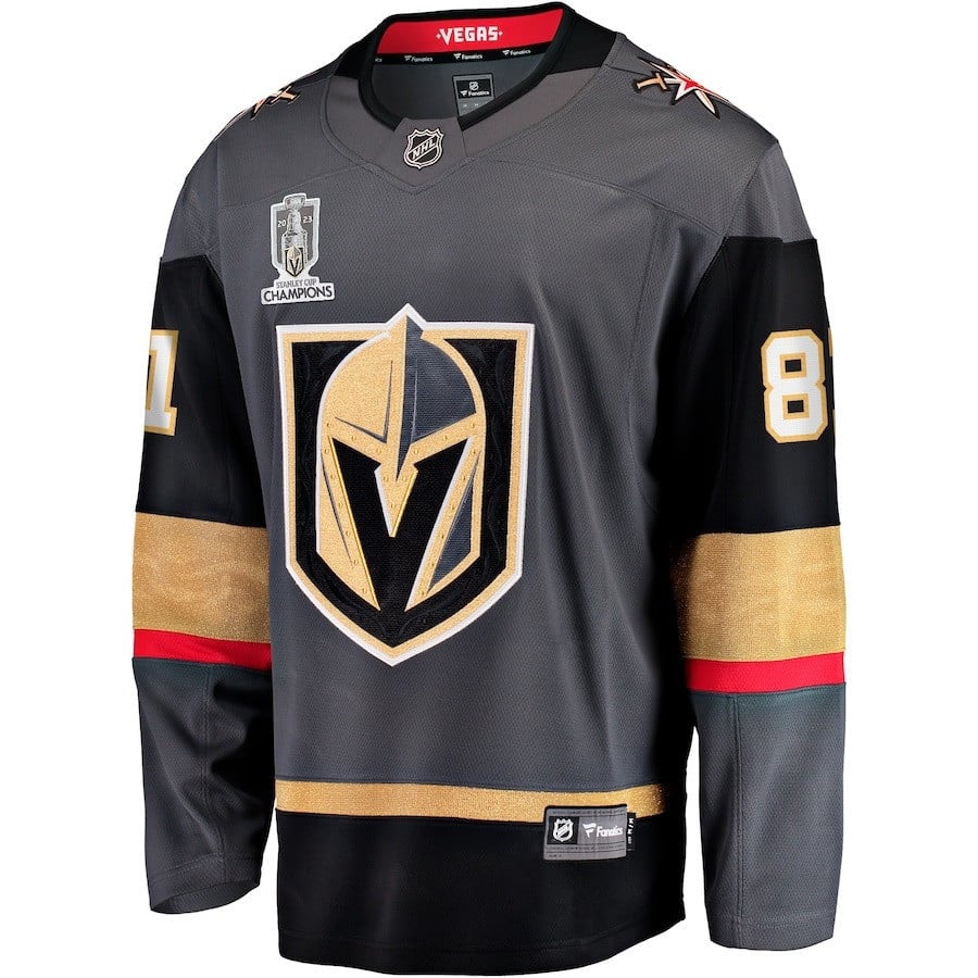 Jonathan Marchessault 81 Vegas Golden Knights 2023 Stanley Cup Champions Patch Alternate Breakaway Player Black NHL Jersey Men's