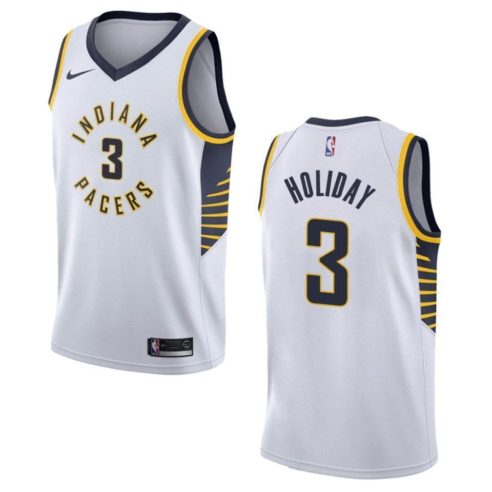 Indiana Pacers 3 Aaron Holiday Association Swingman White NBA Jersey Men's