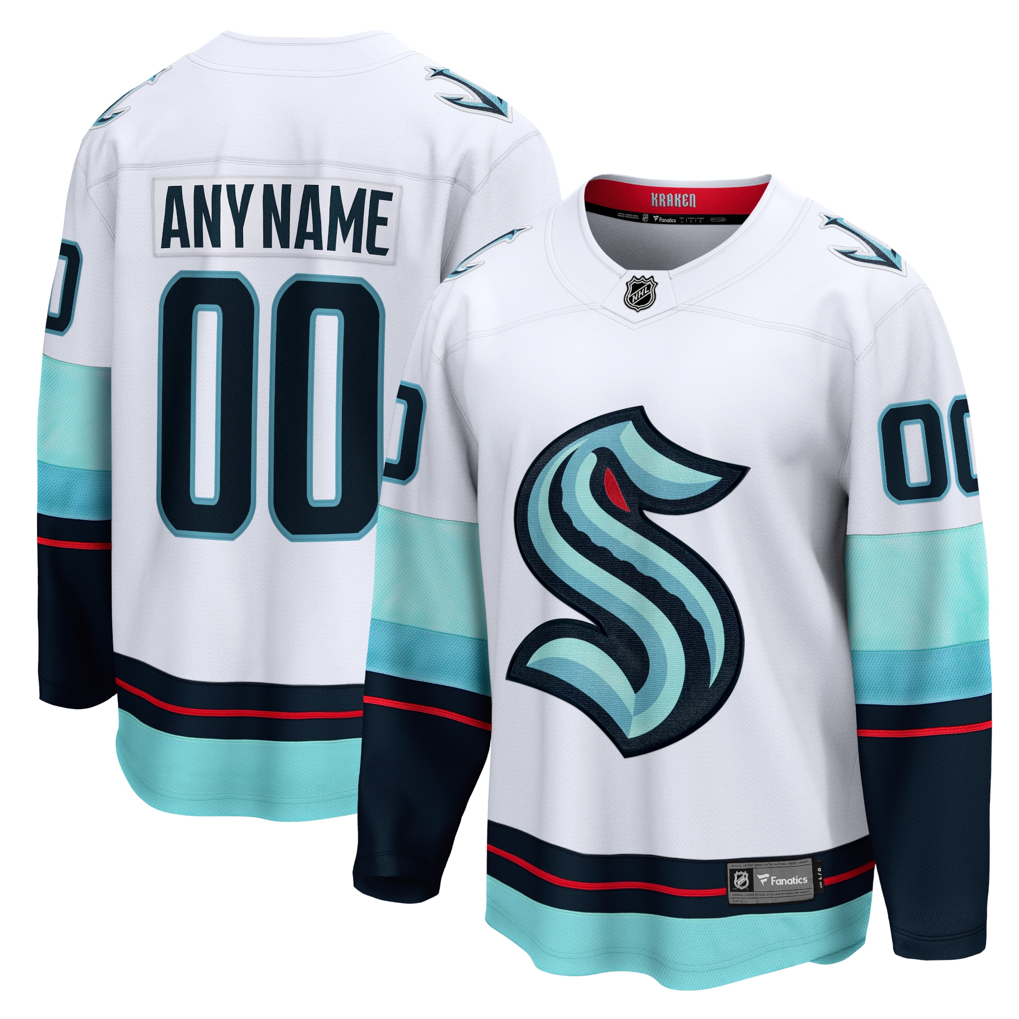 Seattle Kraken White Away Breakaway Custom NHL Jersey Men's