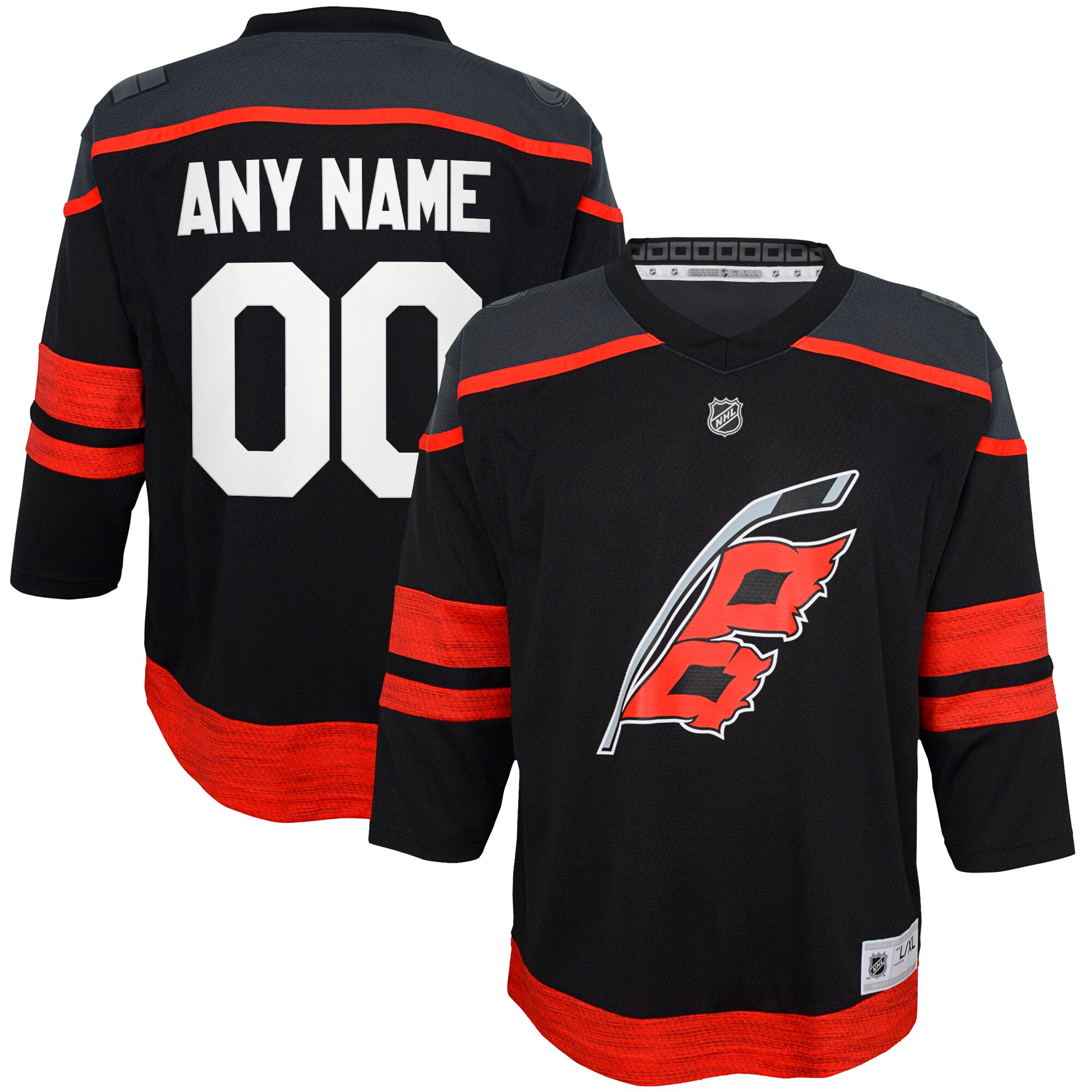 Carolina Hurricanes Black Home Custom NHL Jersey Youth