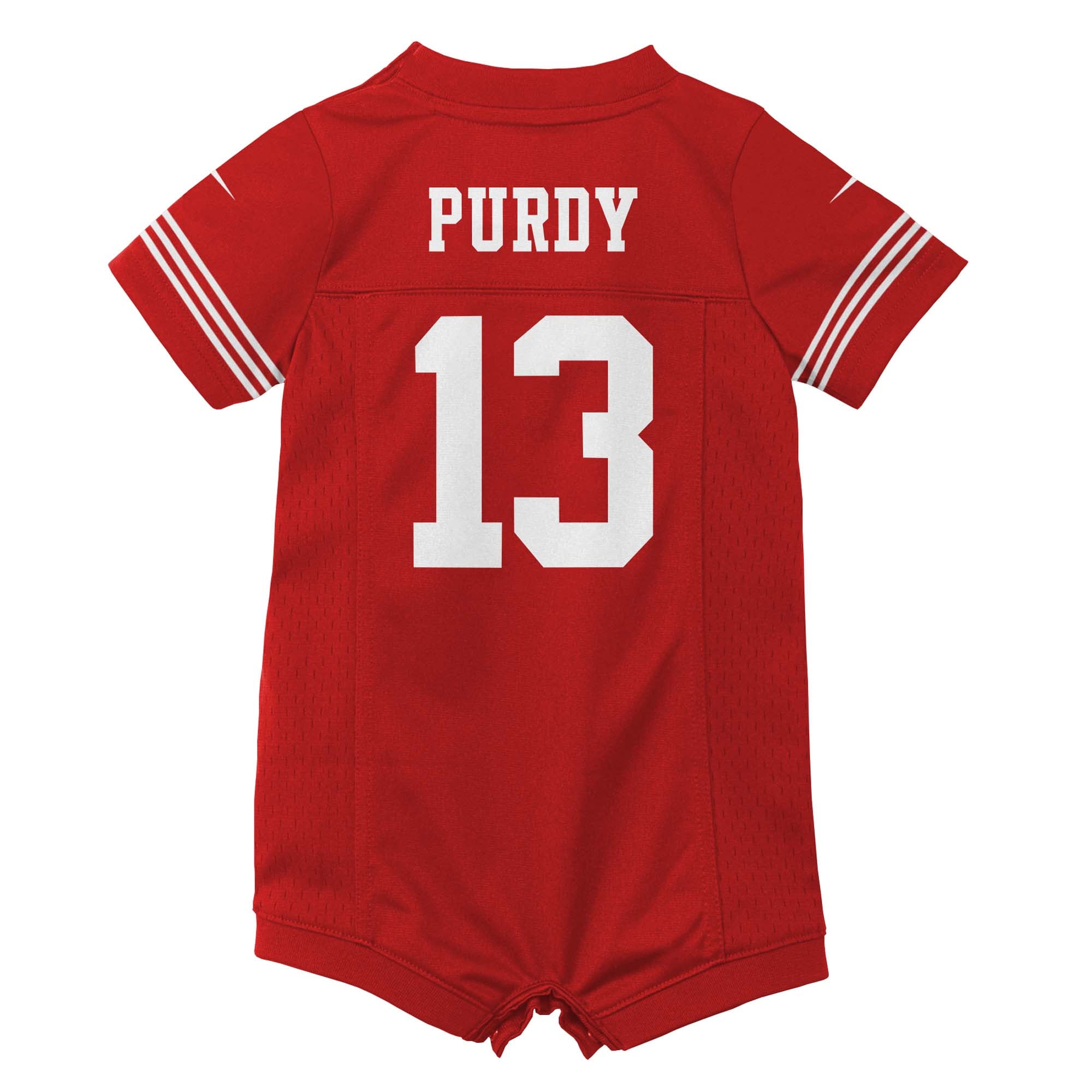 Newborn Infant San Francisco 49ers Brock Purdy Scarlet Game Romper NFL Jersey Men's