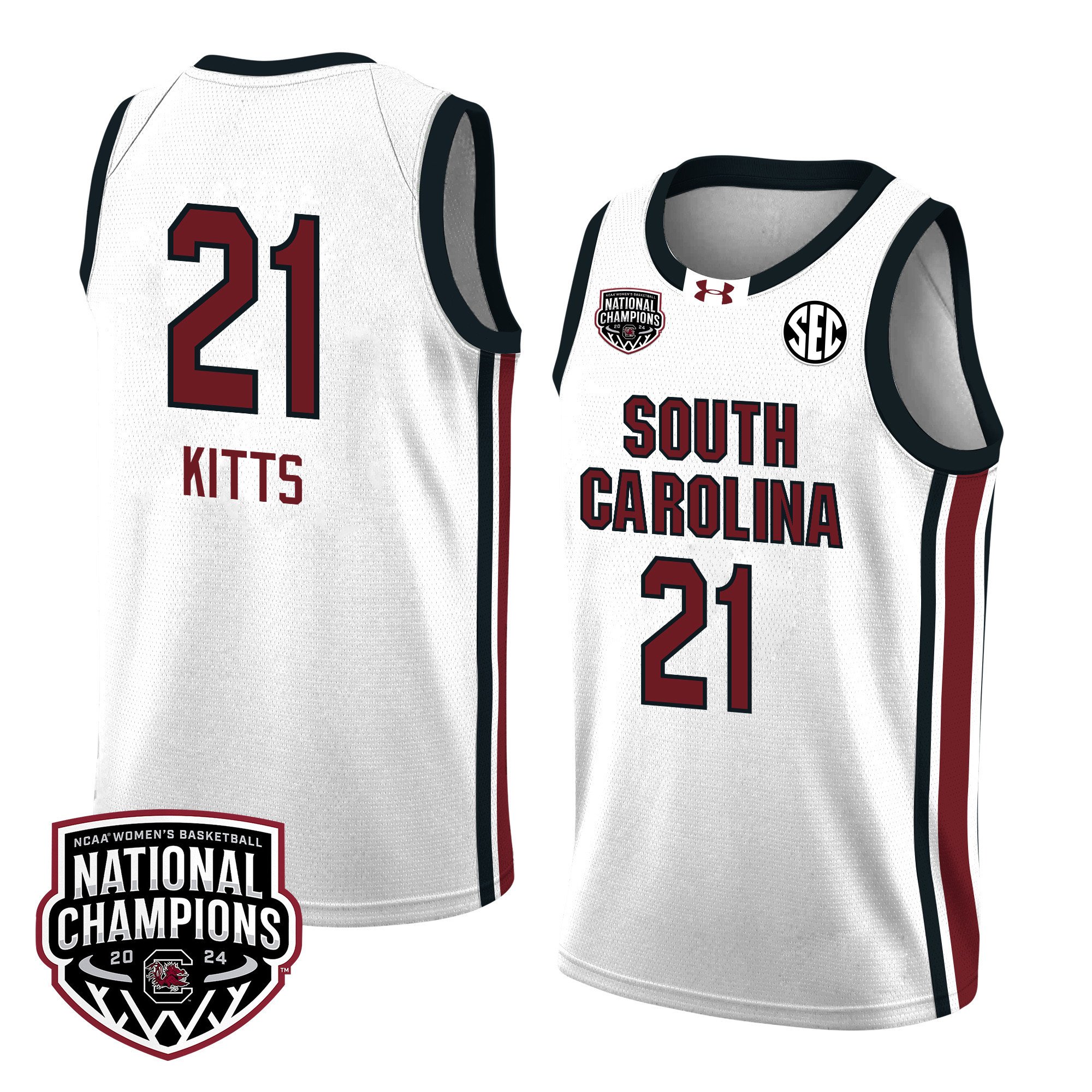 Chloe Kitts 21 South Carolina 2024 National Champions Patch Unisex NCAA Jersey Unisex